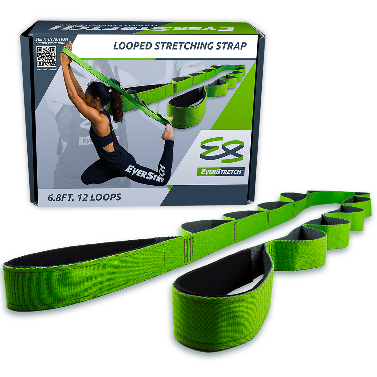 Stretching Strap with Loops by EverStretch Non Elastic Multi Loop Stretch Strap