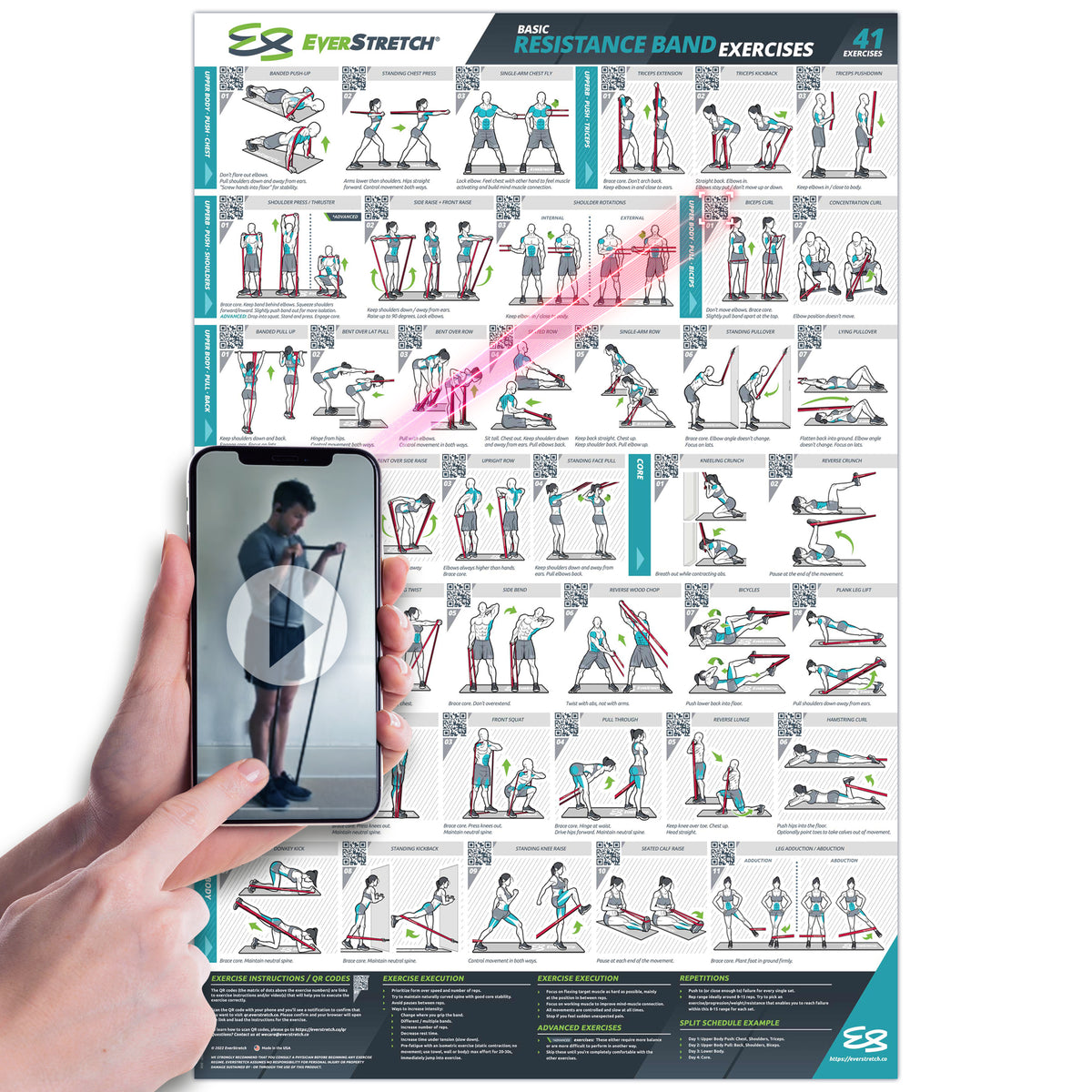 Basic Resistance Band Exercise Poster 23