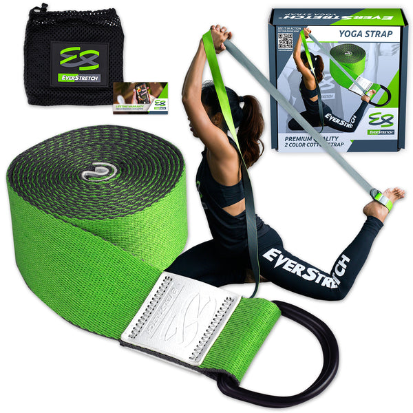 EverStretch Non-Elastic Stretching Strap with Loops - Premium Fabric  Exercise Band 
