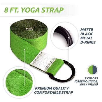 Yoga Strap by EverStretch - 8ft. Adjustable Yoga Belt for Stretching and  Physical Therapy
